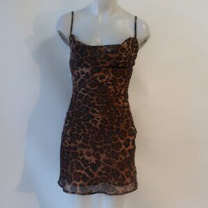 Womens SNDYS. Brown, Black Leopard Dress 2